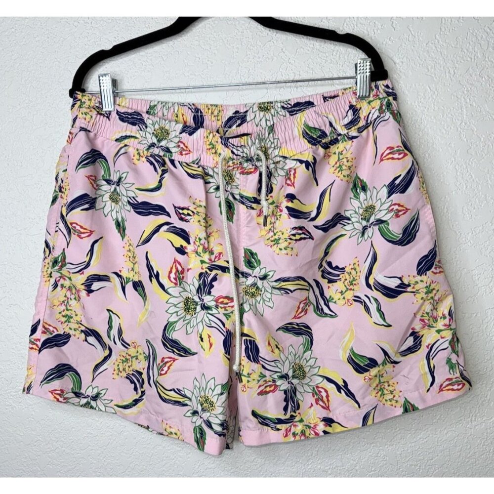 Polo Ralph Lauren Swim Trunks Pink Floral Size XL Lightly Lined Pockets Shorts Q